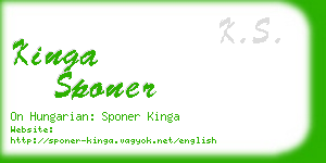 kinga sponer business card